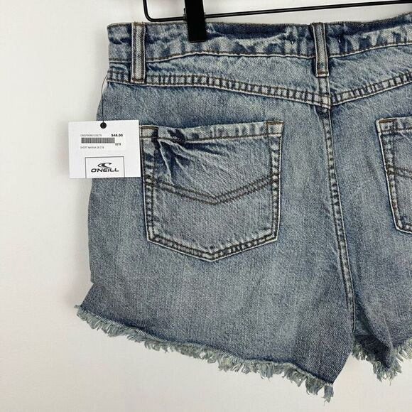 O’Neill High Rise Marina Cutoff Frayed Hem Jean Shorts 28 NWT boho festival stre - Picture 7 of 13
